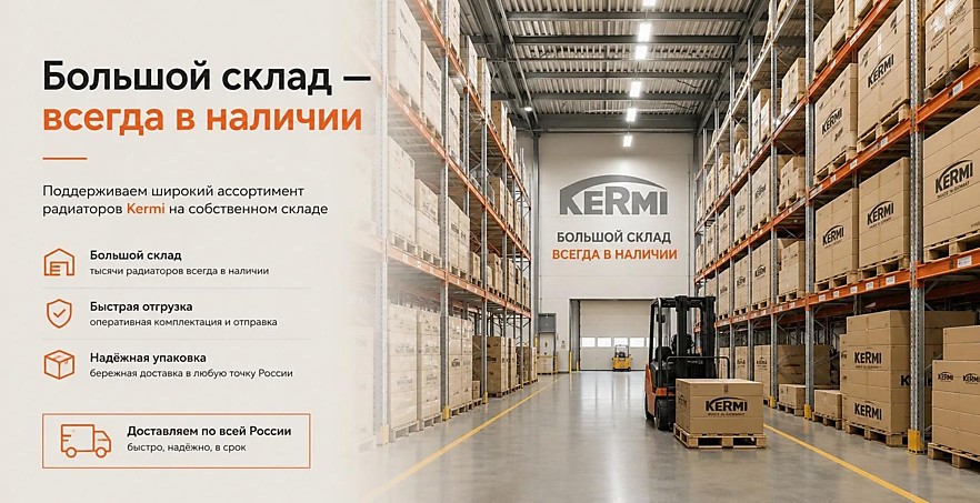 Профильные радиаторы KERMI FTV(FKV) Therm-x2 Profil-V с нижним подключением